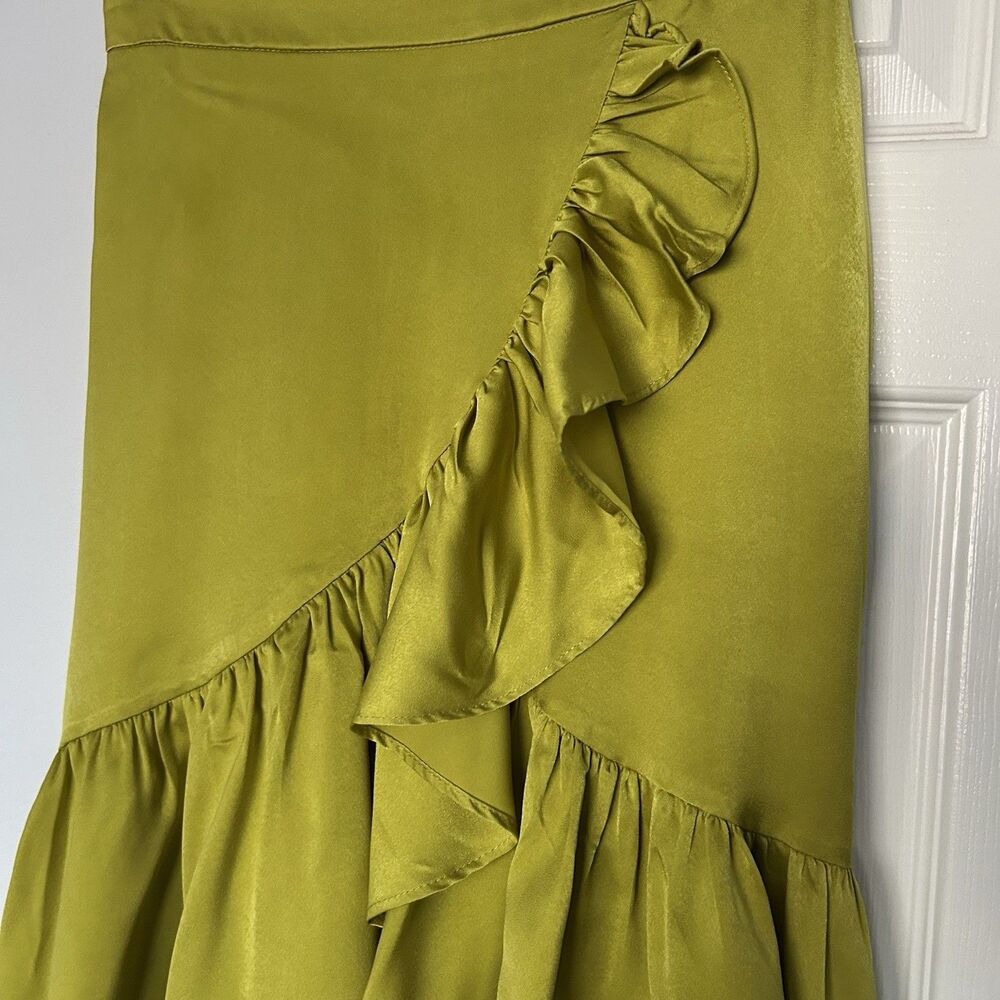 LULUMARI Anthropologie Lime Mermaid Maxi Skirt Size M - Picture 6 of 9